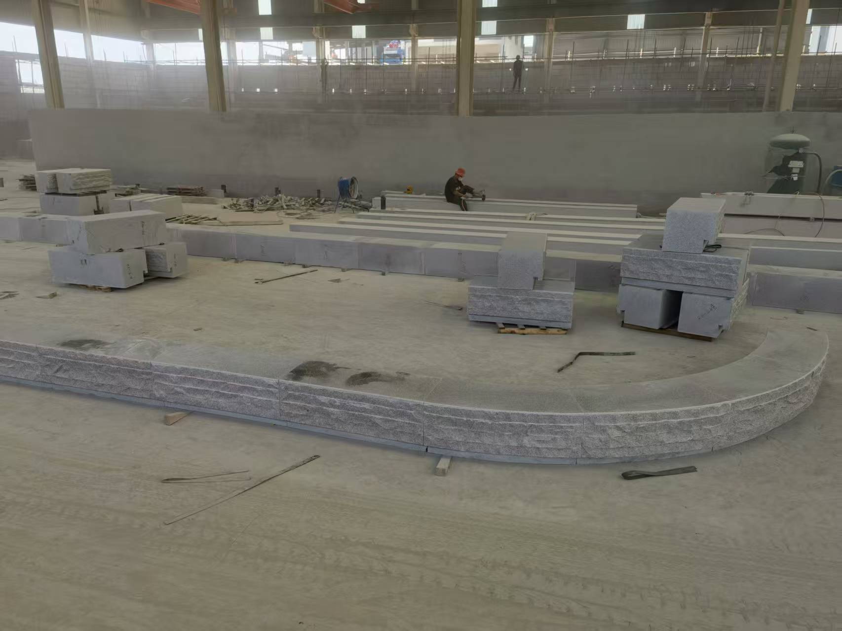 宣城 芝麻白整石坐凳（光面+自然面）