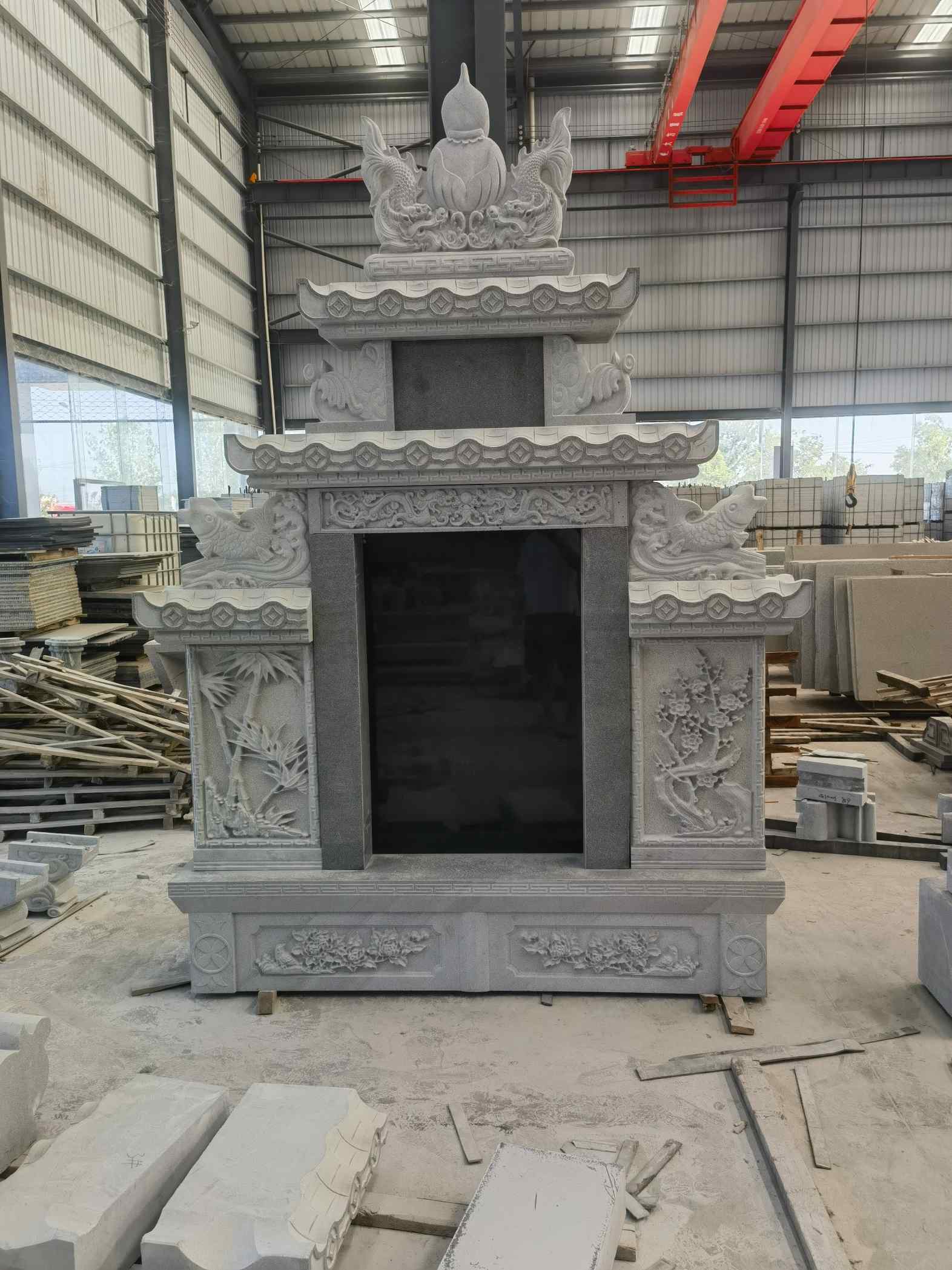 宣城 芝麻灰高档墓碑、土墓，一套也支持定做